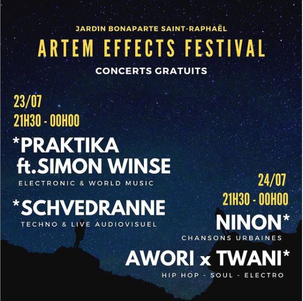 Artem Effects Festival les 23 et 24 juillet à Saint-Raphaël  – gratuit