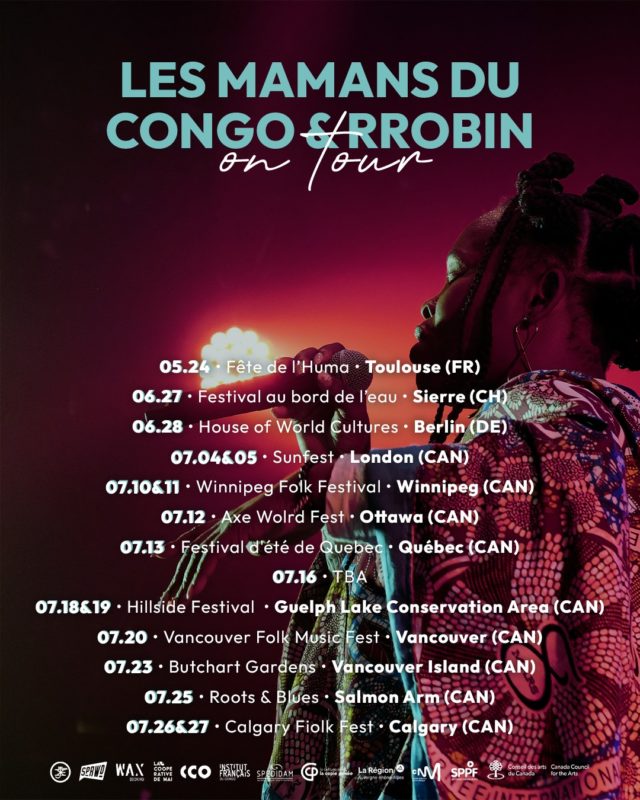 [JARRING] 💛 Tour dates update 💥 @lesmamansducongo & @rrobin____ se produiront à Toulouse, Sierre et Berlin avant de débuter leur tournée au Canada 🇨🇦

- 24.05 - @fetehuma31 - Toulouse 
- 27.06 - Festival @auborddeleau - Sierre 
- 28.06 - House of World Cultures - Berlin 

On se voit où ? 👀

#JarringEffects #LesMamansDuCongo #Rrobin #Tournee #Tour #Canada #2025 #Tour2025 #Quebec #Berlin #Toulouse #Sierre